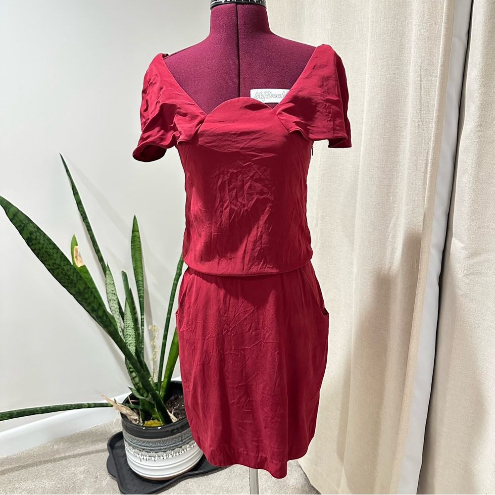 Silk Shelly Steffee Red Off-Shoulder blousen Dress xs